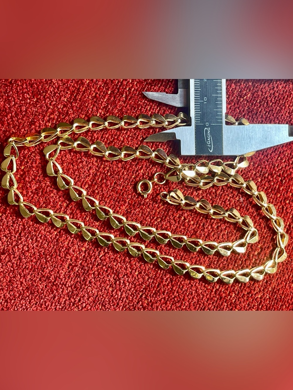 Gold Plated Heart-Link Women's Necklace 5mm wide